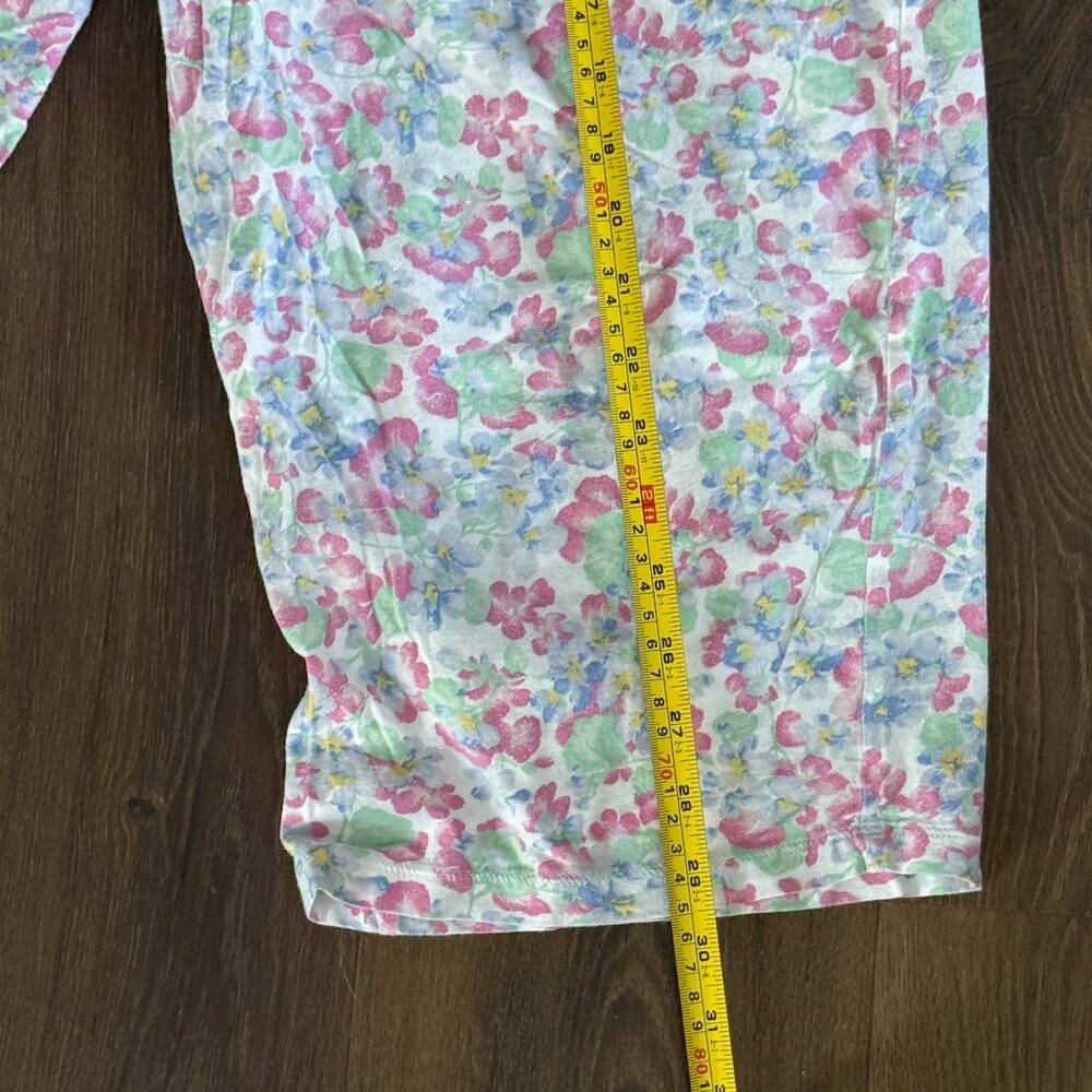 Lauren Ralph Lauren Black Label Pajama Set Womens XL Floral Capri Sleepwear - Picture 5 of 9